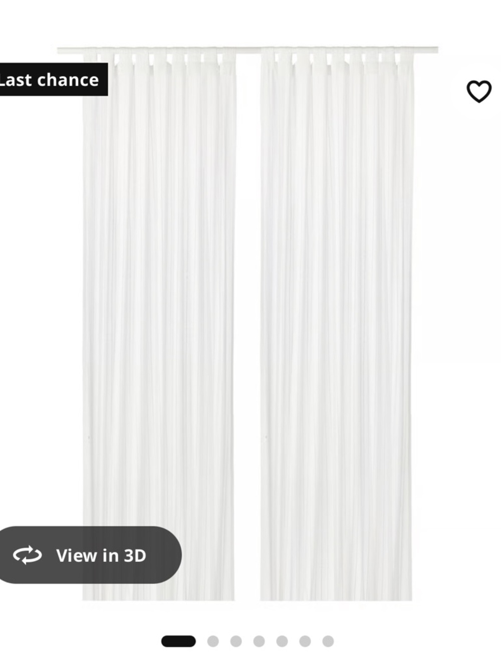 IKEA Matilda Sheer White Curtain Panel Pairs (6 individual panels, 3 pairs)